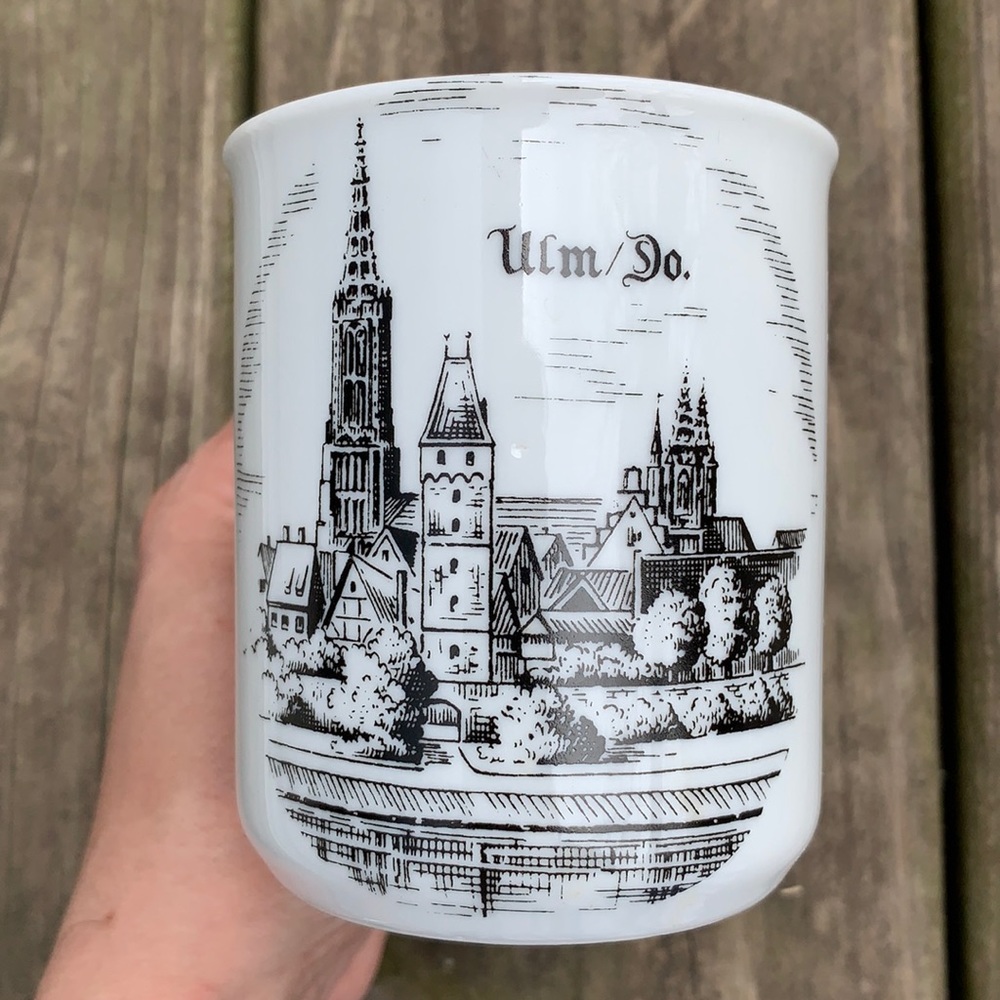 Dr Merkle Atelier Mug Ulm Germany white vintage